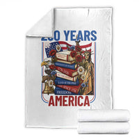 250 Years American Anniversary Throw Blanket Patriotic Book Reader 4th of July