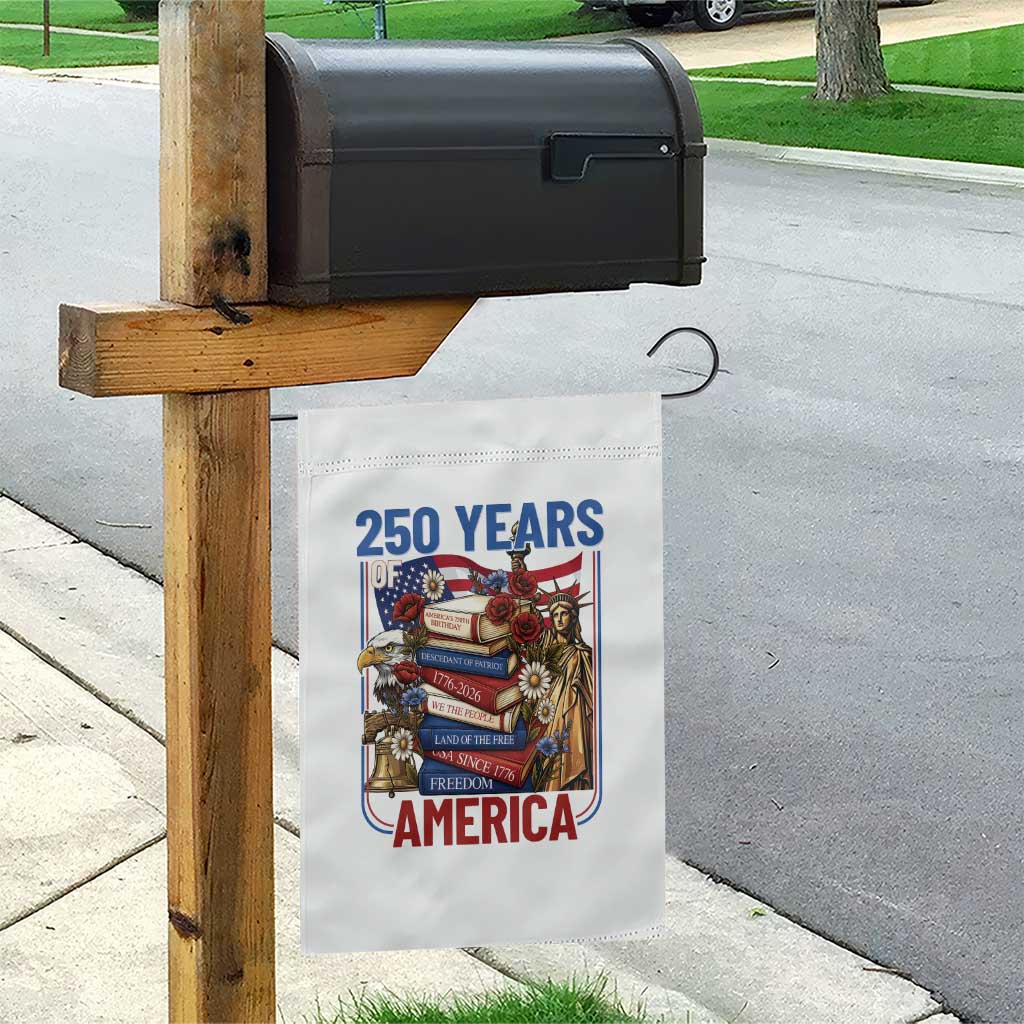 250 Years American Anniversary Garden Flag Patriotic Book Reader 4th of July