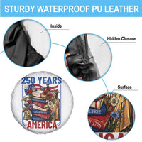 250 Years American Anniversary Spare Tire Cover Patriotic Book Reader 4th of July
