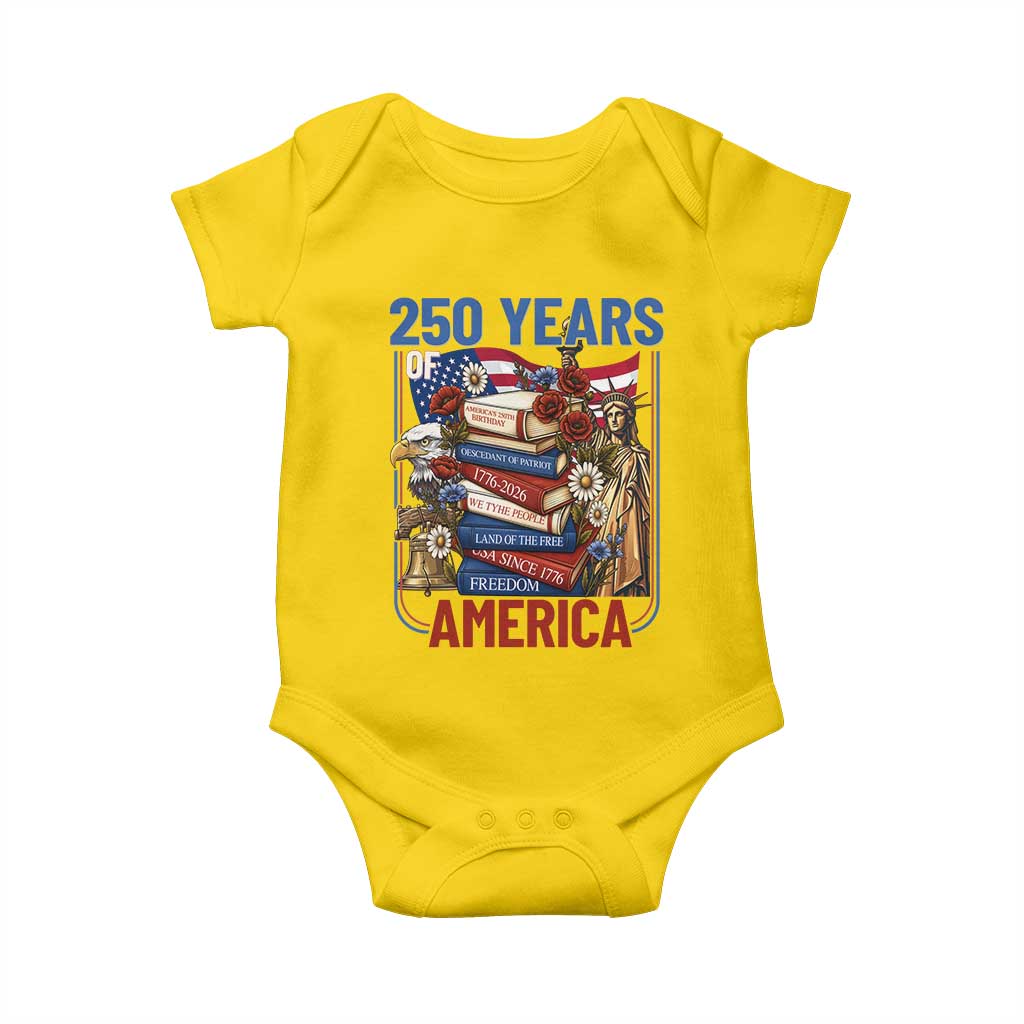250 Years American Anniversary Baby Onesie Patriotic Book Reader 4th of July