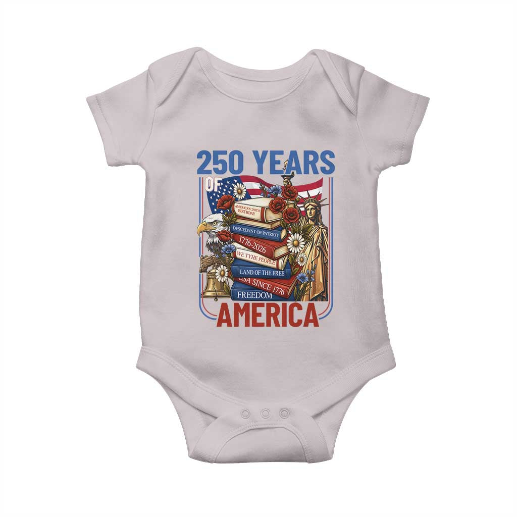 250 Years American Anniversary Baby Onesie Patriotic Book Reader 4th of July