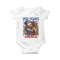 250 Years American Anniversary Baby Onesie Patriotic Book Reader 4th of July