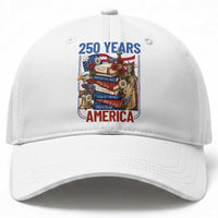 250 Years American Anniversary Baseball Cap Patriotic Book Reader 4th of July