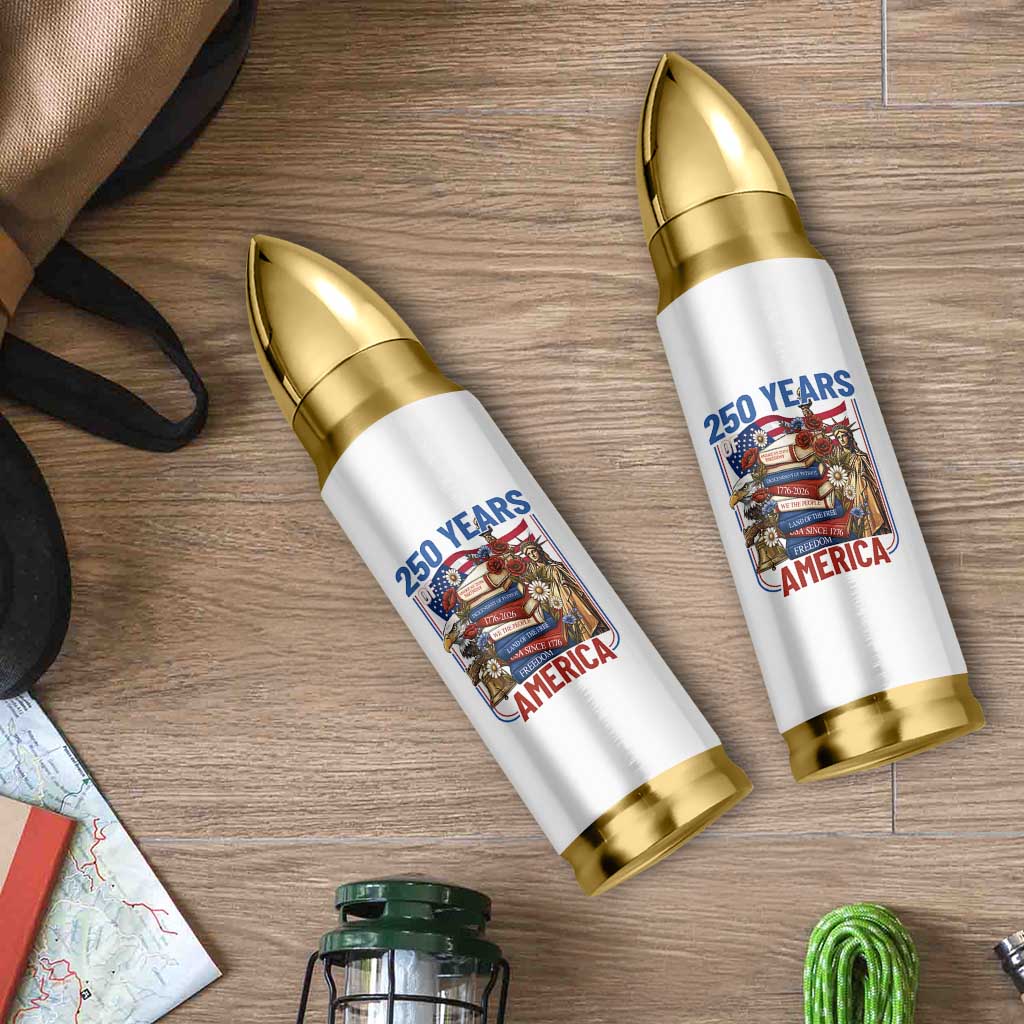 250 Years American Anniversary Bullet Tumbler Patriotic Book Reader 4th of July