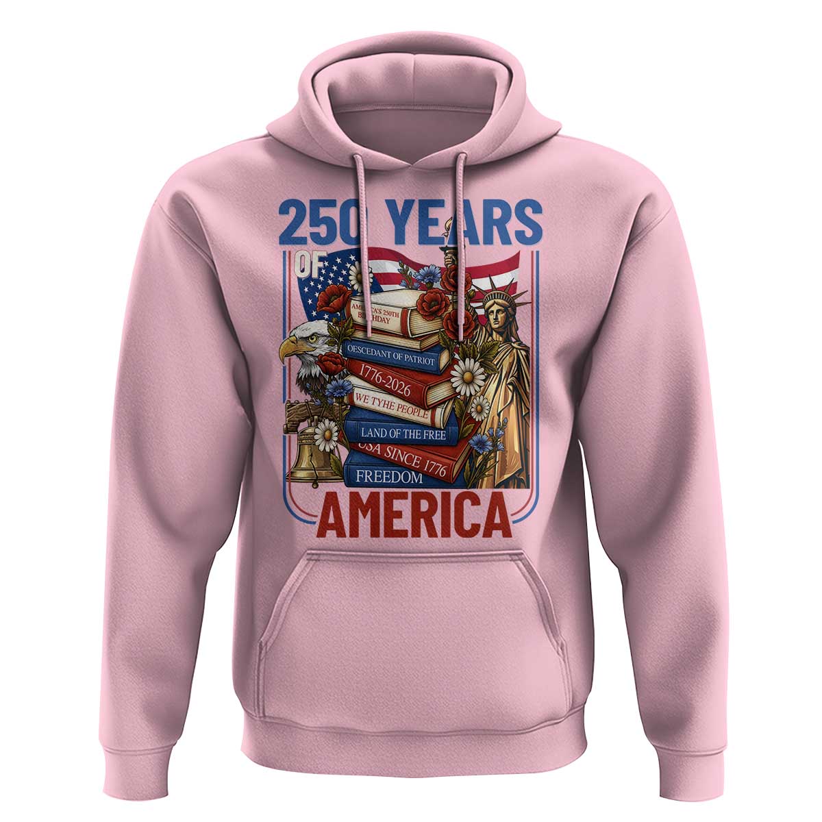 250 Years American Anniversary Hoodie Patriotic Book Reader 4th of July