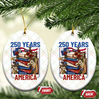 250 Years American Anniversary Ceramic Ornament Patriotic Book Reader 4th of July