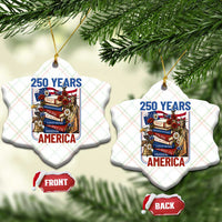 250 Years American Anniversary Ceramic Ornament Patriotic Book Reader 4th of July