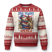 250 Years American Anniversary Ugly Christmas Sweater Patriotic Book Reader 4th of July