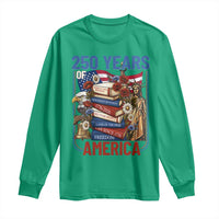 250 Years American Anniversary Long Sleeve Shirt Patriotic Book Reader 4th of July