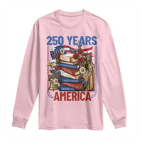 250 Years American Anniversary Long Sleeve Shirt Patriotic Book Reader 4th of July
