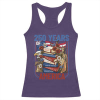 250 Years American Anniversary Racerback Tank Top Patriotic Book Reader 4th of July