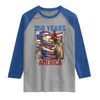250 Years American Anniversary Raglan Shirt Patriotic Book Reader 4th of July