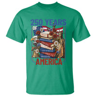 250 Years American Anniversary T Shirt Patriotic Book Reader 4th of July