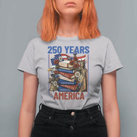 250 Years American Anniversary T Shirt For Women Patriotic Book Reader 4th of July