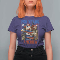 250 Years American Anniversary T Shirt For Women Patriotic Book Reader 4th of July