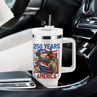 250 Years American Anniversary Tumbler With Handle Patriotic Book Reader 4th of July