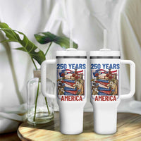 250 Years American Anniversary Tumbler With Handle Patriotic Book Reader 4th of July