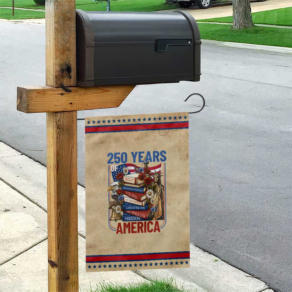 250 Years American Anniversary Patriotic Garden Flag Patriotic Book Reader 4th of July