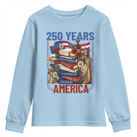 250 Years American Anniversary Youth Sweatshirt Patriotic Book Reader 4th of July