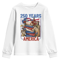 250 Years American Anniversary Youth Sweatshirt Patriotic Book Reader 4th of July