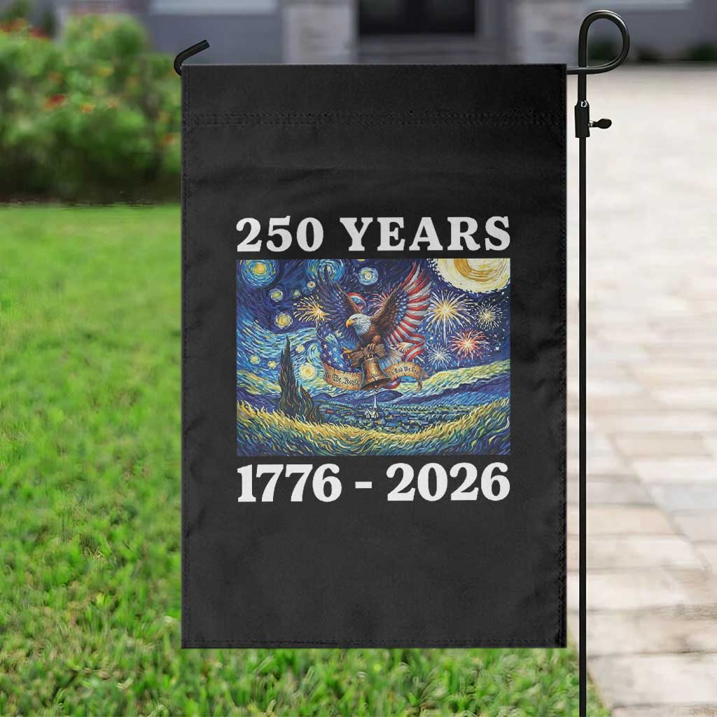 250th America Anniversary Garden Flag Starry Night Patriotic Eagle Liberty Bell American Flag
