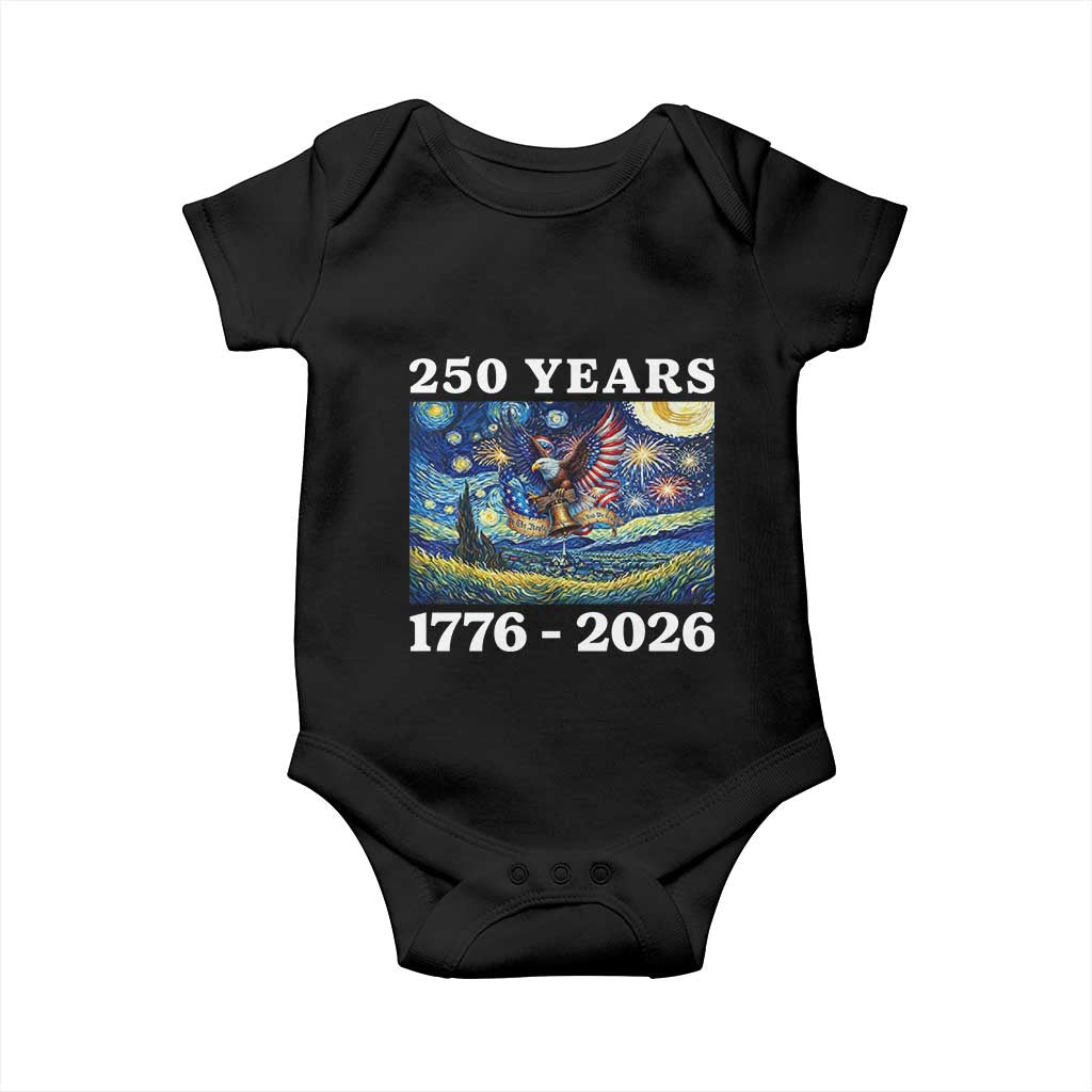 250th America Anniversary Baby Onesie Starry Night Patriotic Eagle Liberty Bell American Flag