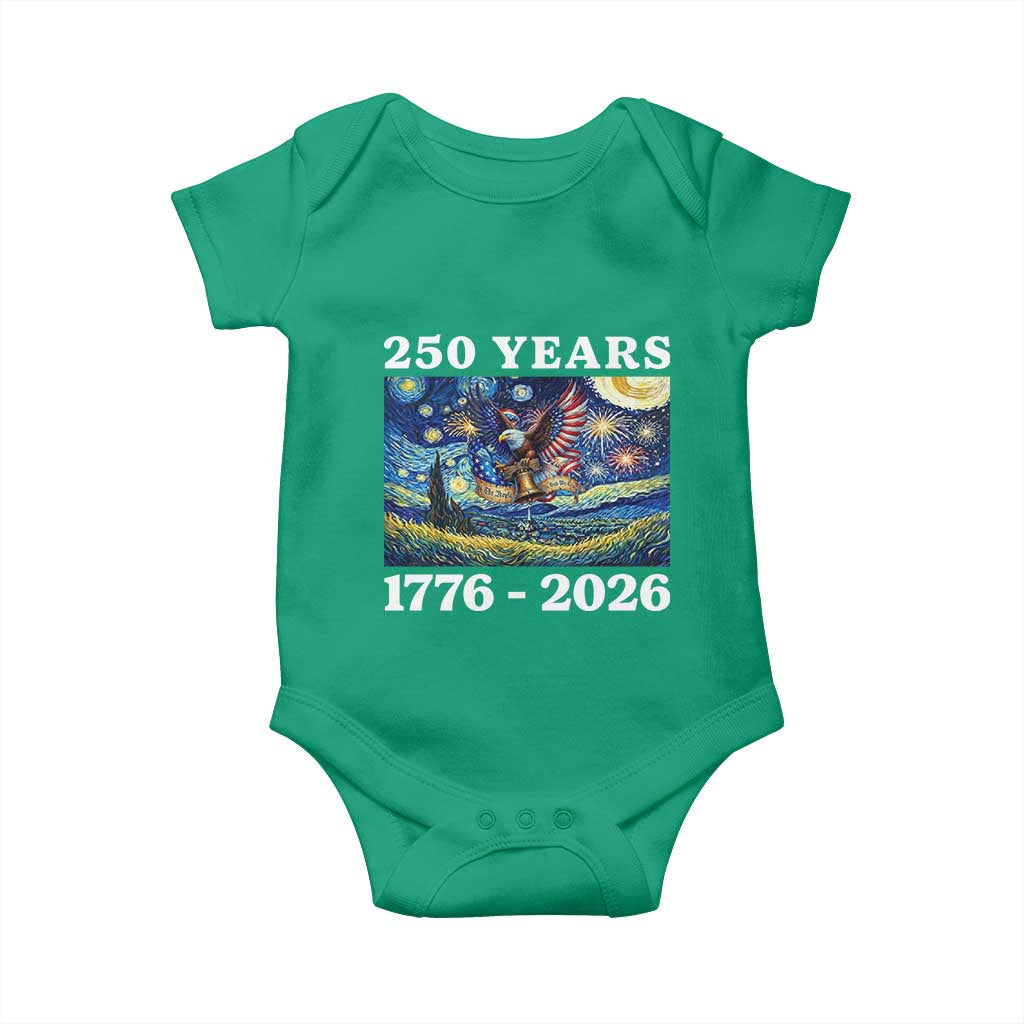 250th America Anniversary Baby Onesie Starry Night Patriotic Eagle Liberty Bell American Flag