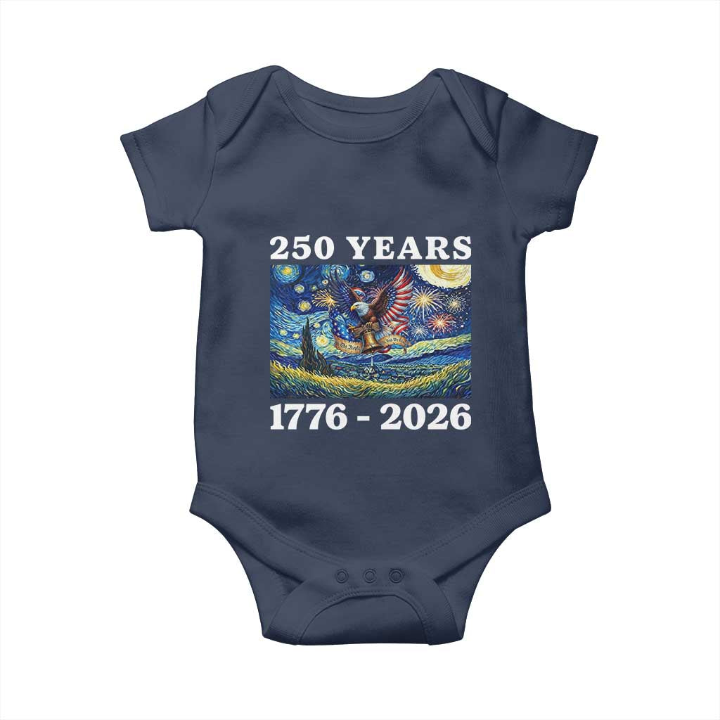 250th America Anniversary Baby Onesie Starry Night Patriotic Eagle Liberty Bell American Flag