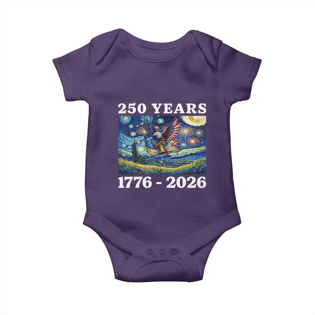 250th America Anniversary Baby Onesie Starry Night Patriotic Eagle Liberty Bell American Flag