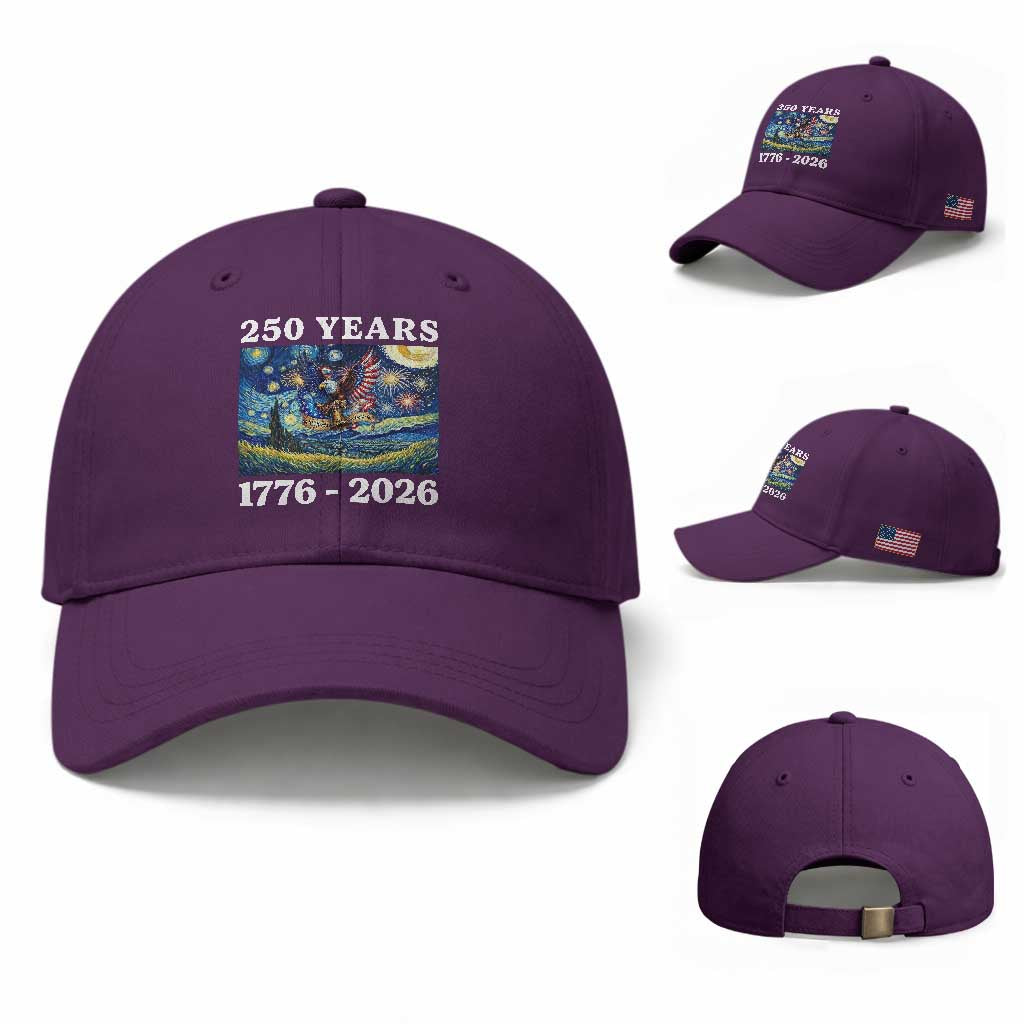 250th America Anniversary Baseball Cap Starry Night Patriotic Eagle Liberty Bell American Flag