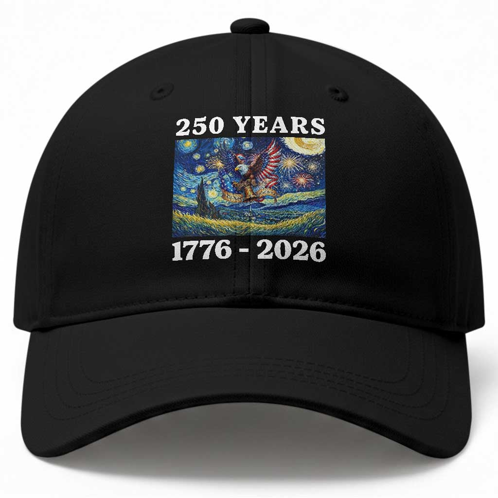 250th America Anniversary Baseball Cap Starry Night Patriotic Eagle Liberty Bell American Flag