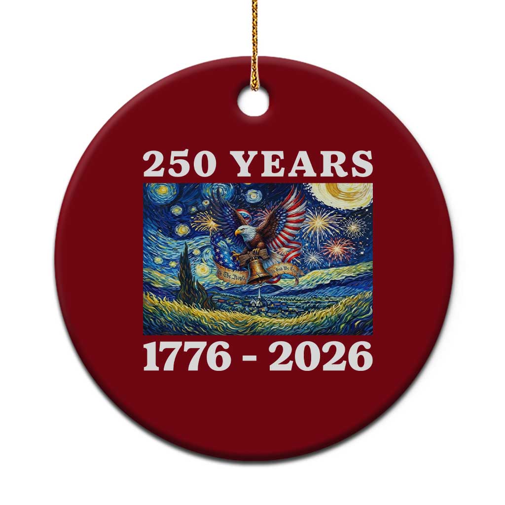 250th America Anniversary Ceramic Ornament Starry Night Patriotic Eagle Liberty Bell American Flag