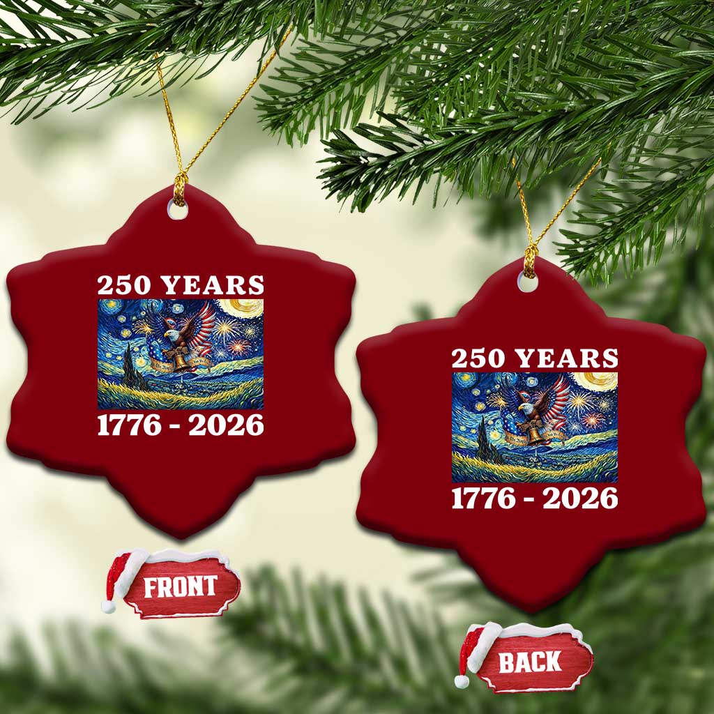 250th America Anniversary Ceramic Ornament Starry Night Patriotic Eagle Liberty Bell American Flag