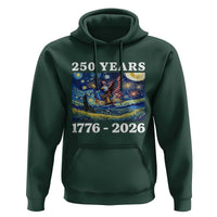 250th America Anniversary Hoodie Starry Night Patriotic Eagle Liberty Bell American Flag