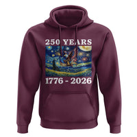 250th America Anniversary Hoodie Starry Night Patriotic Eagle Liberty Bell American Flag