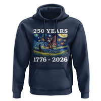 250th America Anniversary Hoodie Starry Night Patriotic Eagle Liberty Bell American Flag
