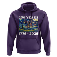 250th America Anniversary Hoodie Starry Night Patriotic Eagle Liberty Bell American Flag