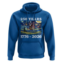 250th America Anniversary Hoodie Starry Night Patriotic Eagle Liberty Bell American Flag
