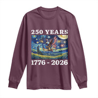 250th America Anniversary Long Sleeve Shirt Starry Night Patriotic Eagle Liberty Bell American Flag