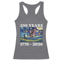 250th America Anniversary Racerback Tank Top Starry Night Patriotic Eagle Liberty Bell American Flag