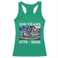 250th America Anniversary Racerback Tank Top Starry Night Patriotic Eagle Liberty Bell American Flag