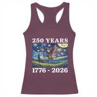 250th America Anniversary Racerback Tank Top Starry Night Patriotic Eagle Liberty Bell American Flag