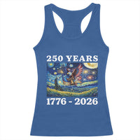 250th America Anniversary Racerback Tank Top Starry Night Patriotic Eagle Liberty Bell American Flag