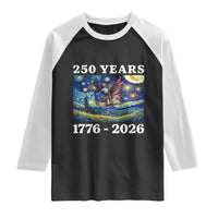250th America Anniversary Raglan Shirt Starry Night Patriotic Eagle Liberty Bell American Flag