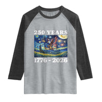 250th America Anniversary Raglan Shirt Starry Night Patriotic Eagle Liberty Bell American Flag