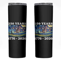 250th America Anniversary Skinny Tumbler Starry Night Patriotic Eagle Liberty Bell American Flag