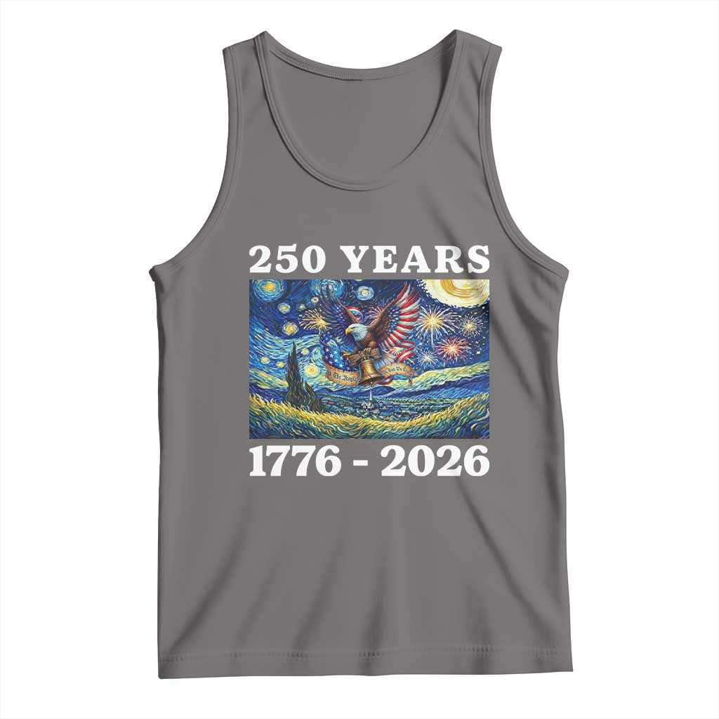 250th America Anniversary Tank Top Starry Night Patriotic Eagle Liberty Bell American Flag