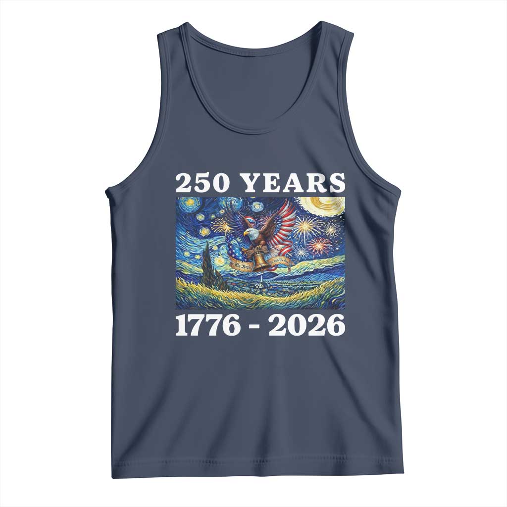 250th America Anniversary Tank Top Starry Night Patriotic Eagle Liberty Bell American Flag