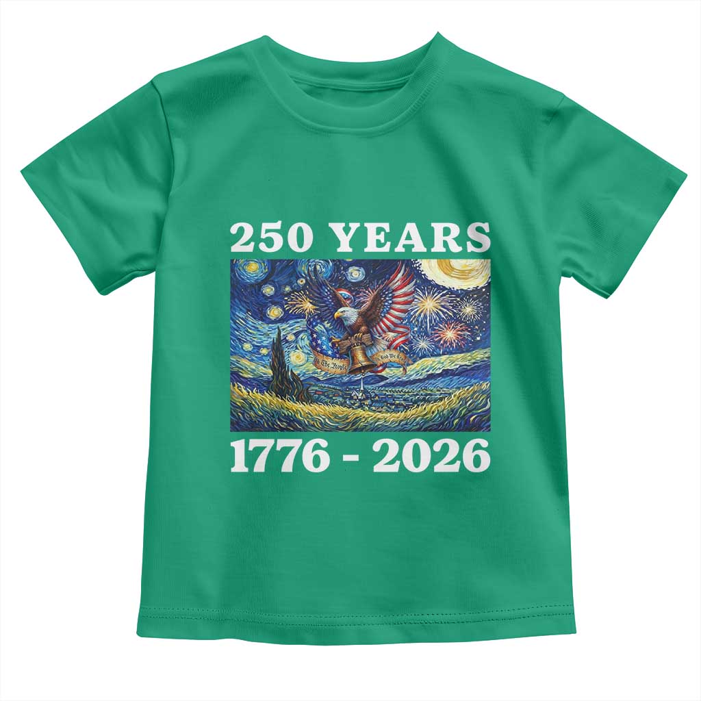 250th America Anniversary Toddler T Shirt Starry Night Patriotic Eagle Liberty Bell American Flag