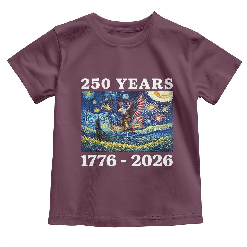 250th America Anniversary Toddler T Shirt Starry Night Patriotic Eagle Liberty Bell American Flag
